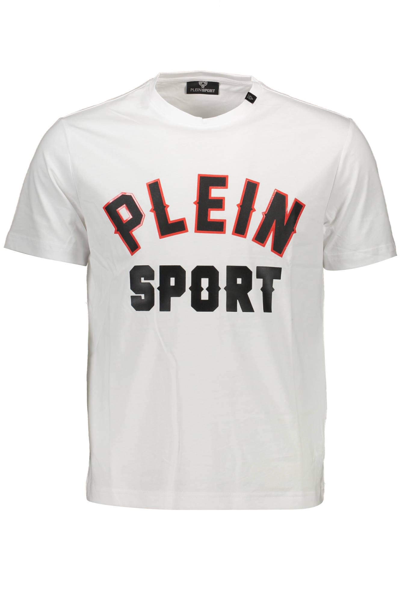PLEIN SPORT БЯЛА МЪЖКА ТЕНИСКА С КЪС РЪКАВ - PLEIN SPORT