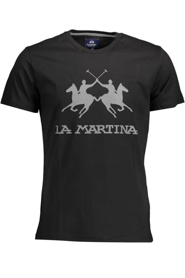 LA MARTINA МЪЖКА ТЕНИСКА С КЪС РЪКАВ ЧЕРНА