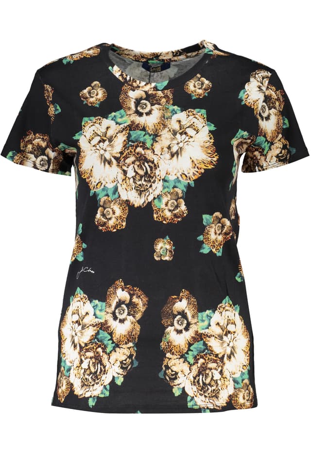 CAVALLI CLASS ДАМСКА ТЕНИСКА С КЪС РЪКАВ ЧЕРНА