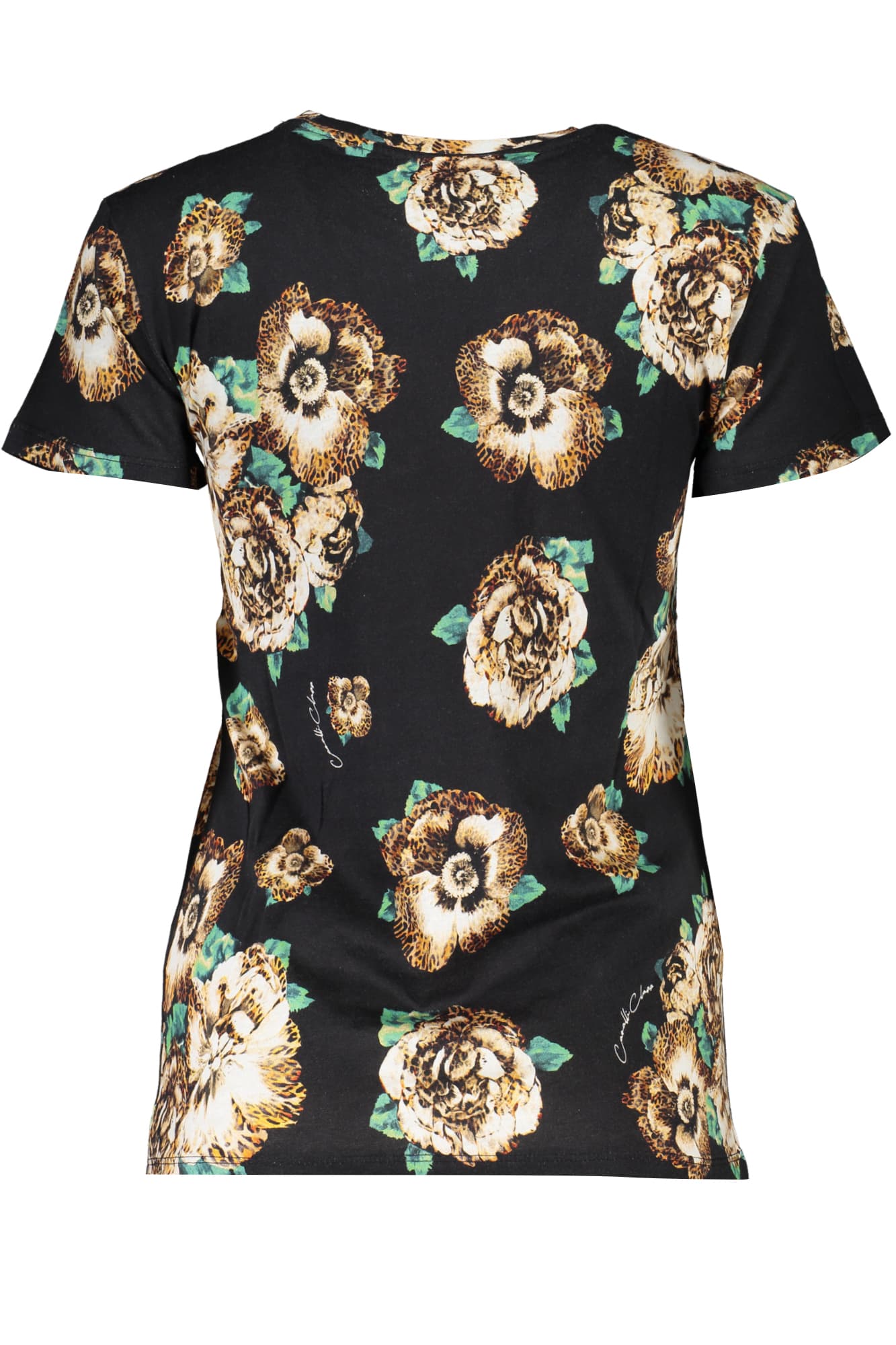 CAVALLI CLASS ДАМСКА ТЕНИСКА С КЪС РЪКАВ ЧЕРНА - CAVALLI CLASS