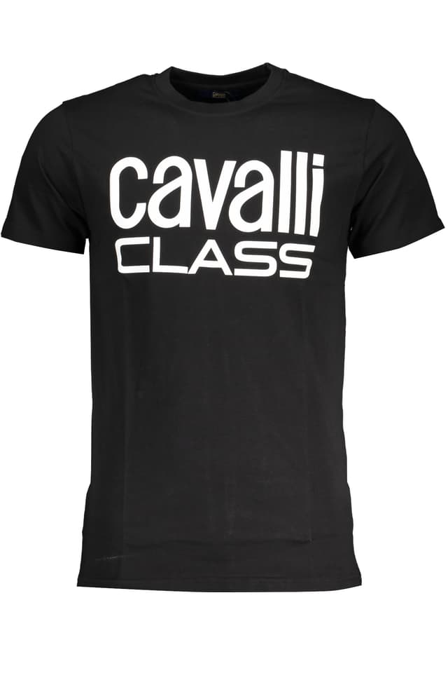МЪЖКА ТЕНИСКА С КЪС РЪКАВ CAVALLI CLASS ЧЕРНА