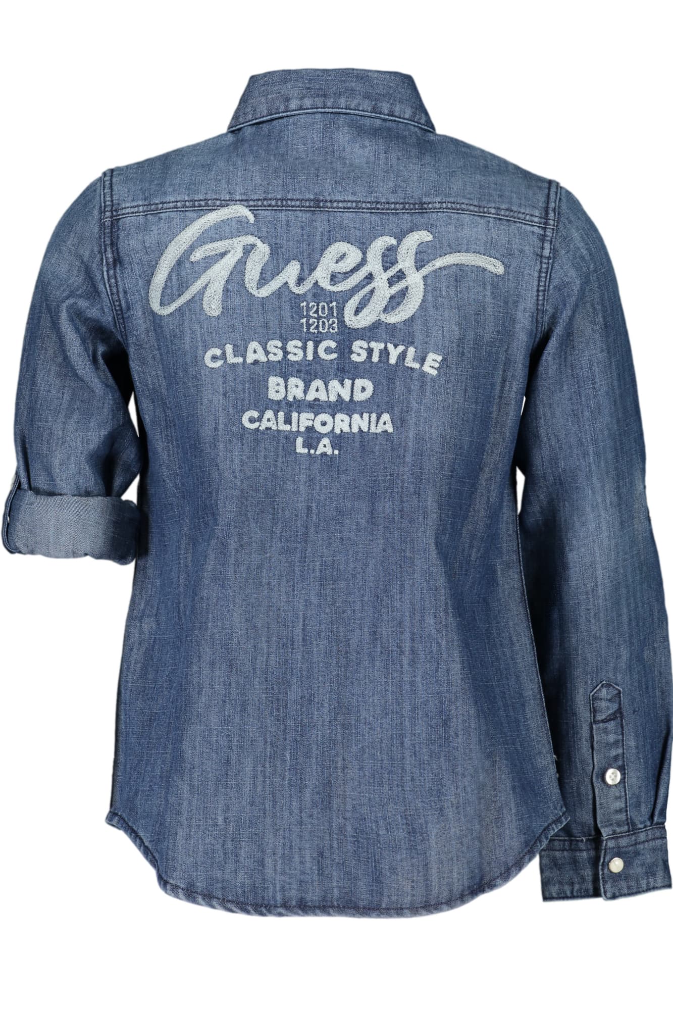 GUESS JEANS РИЗА С ДЪЛЪГ РЪКАВ ЗА МОМИЧЕТА СИНЯ - GUESS JEANS