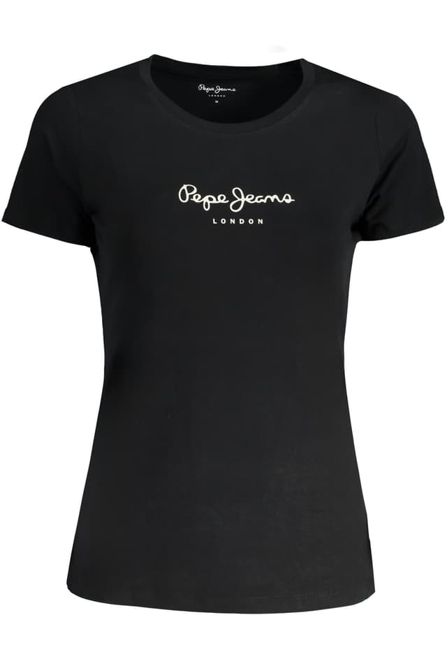 PEPE JEANS ДАМСКА ТЕНИСКА С КЪС РЪКАВ ЧЕРНА