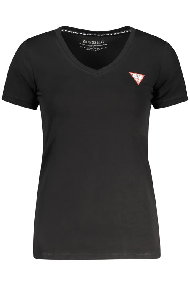 GUESS JEANS ДАМСКА ТЕНИСКА С КЪС РЪКАВ ЧЕРНА