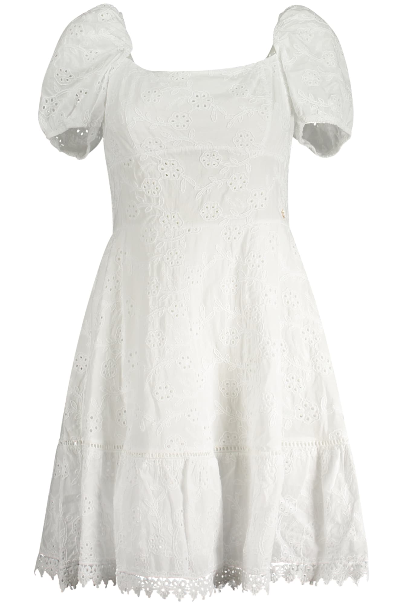 GUESS JEANS КЪСА РОКЛЯ ДАМСКА БЯЛА - GUESS JEANS