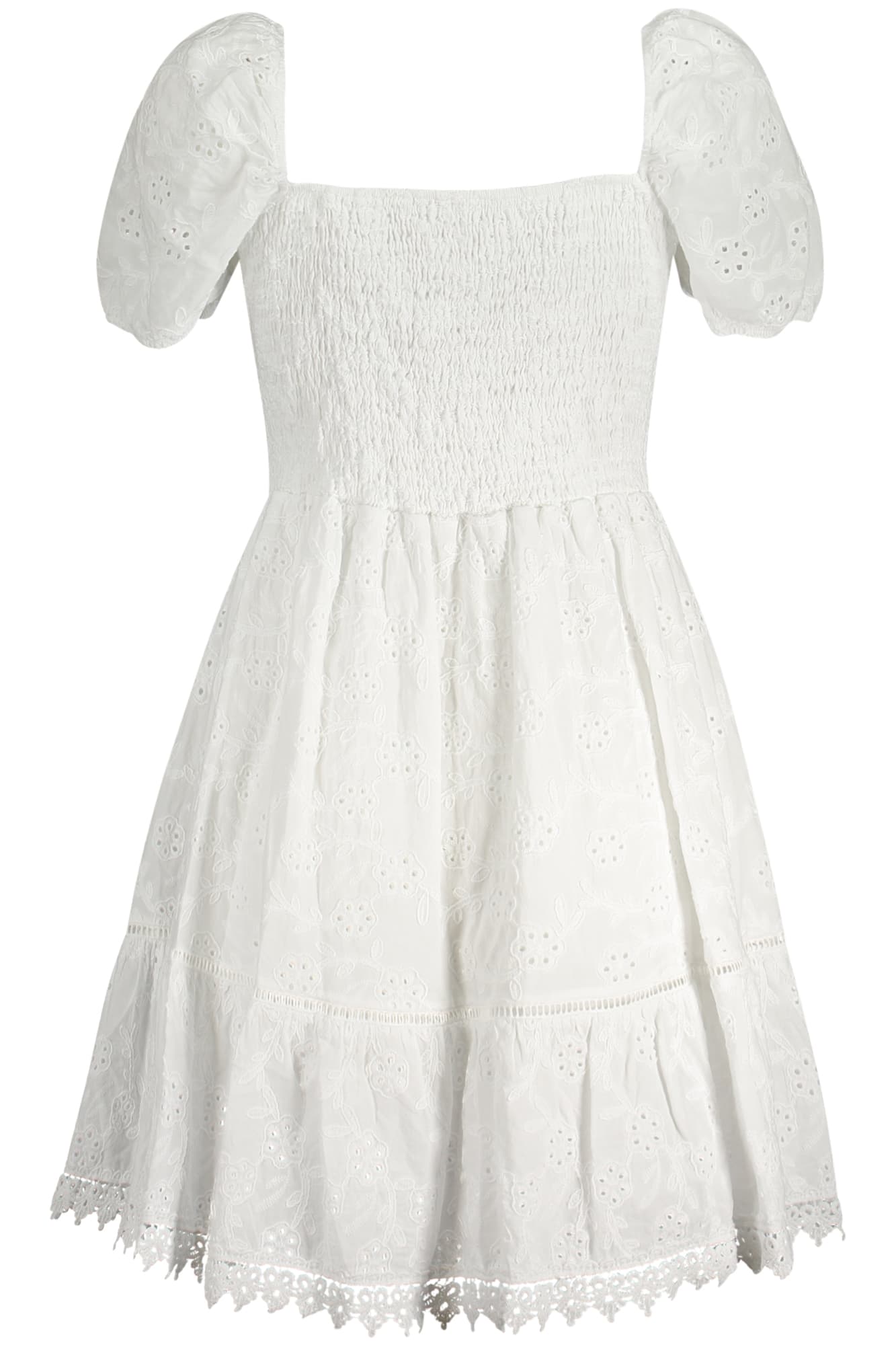 GUESS JEANS КЪСА РОКЛЯ ДАМСКА БЯЛА - GUESS JEANS