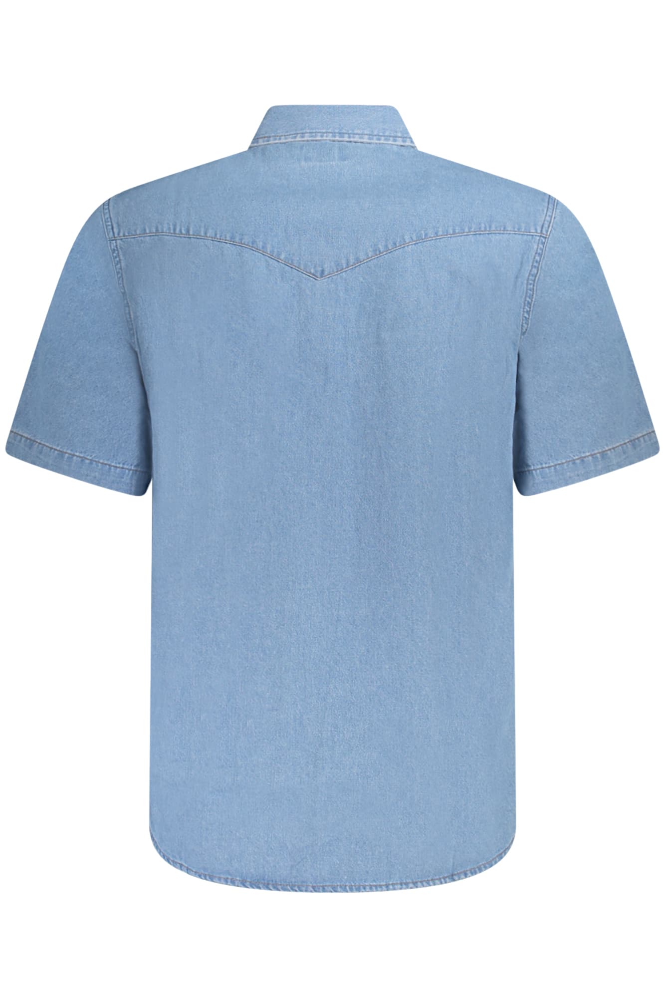 МЪЖКА РИЗА С КЪС РЪКАВ WRANGLER СИНЯ - WRANGLER