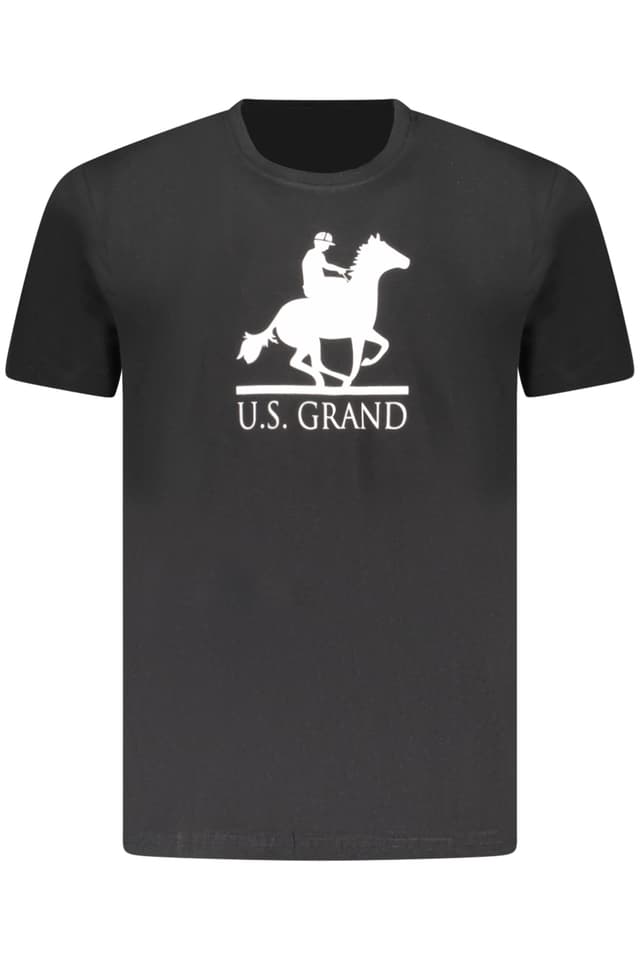Мъжка черна тениска с къс ръкав US GRAND