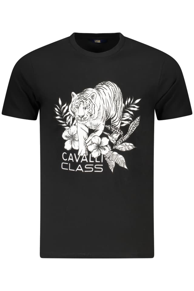 МЪЖКА ТЕНИСКА С КЪС РЪКАВ CAVALLI CLASS ЧЕРНА