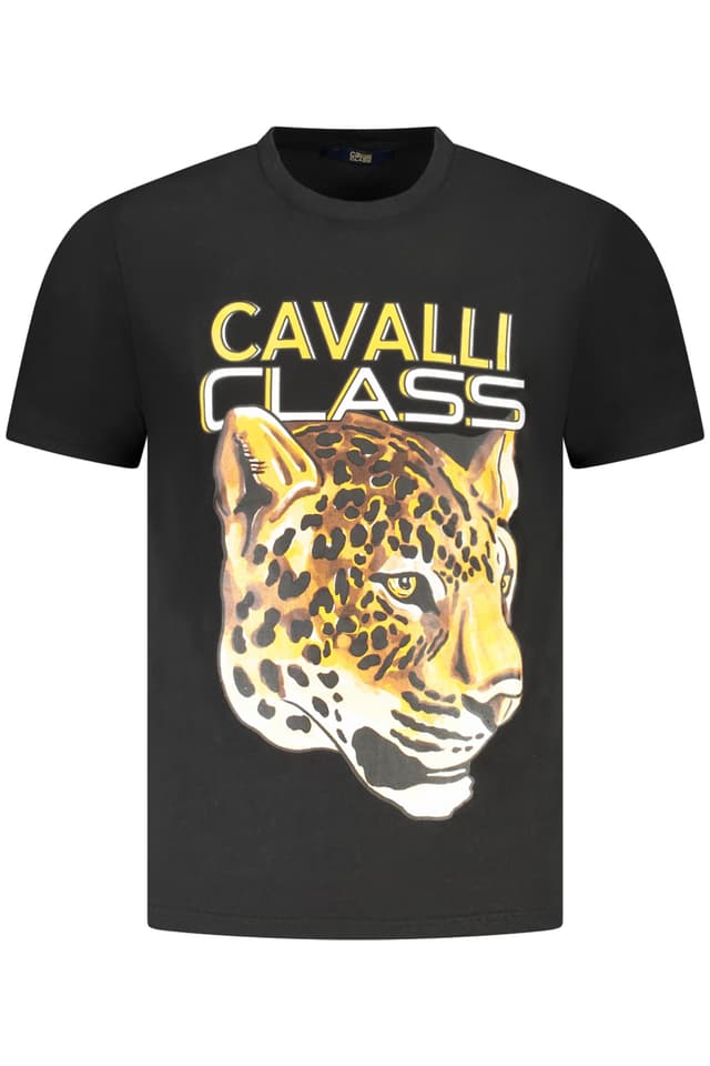 Мъжка тениска с къс ръкав CAVALLI CLASS, черна