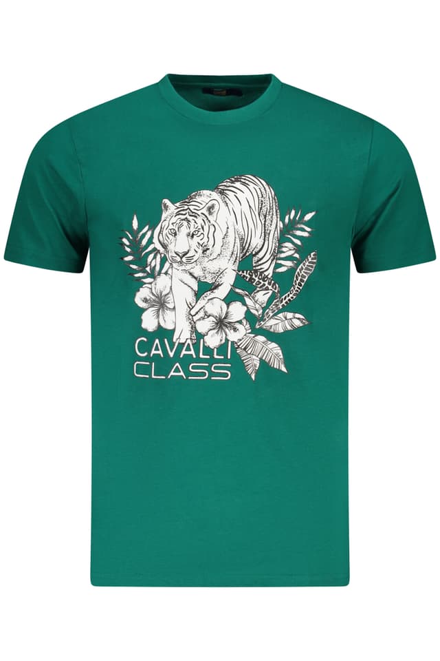 CAVALLI CLASS ТЕНИСКА С КЪС РЪКАВ МЪЖКА ЗЕЛЕНА