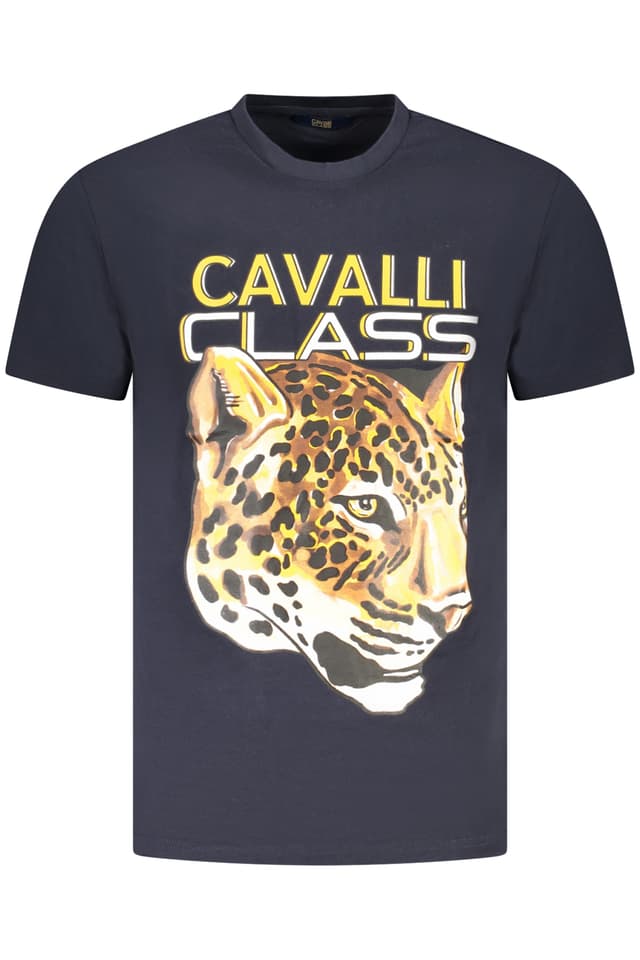 Мъжка тениска с къс ръкав CAVALLI CLASS, синя