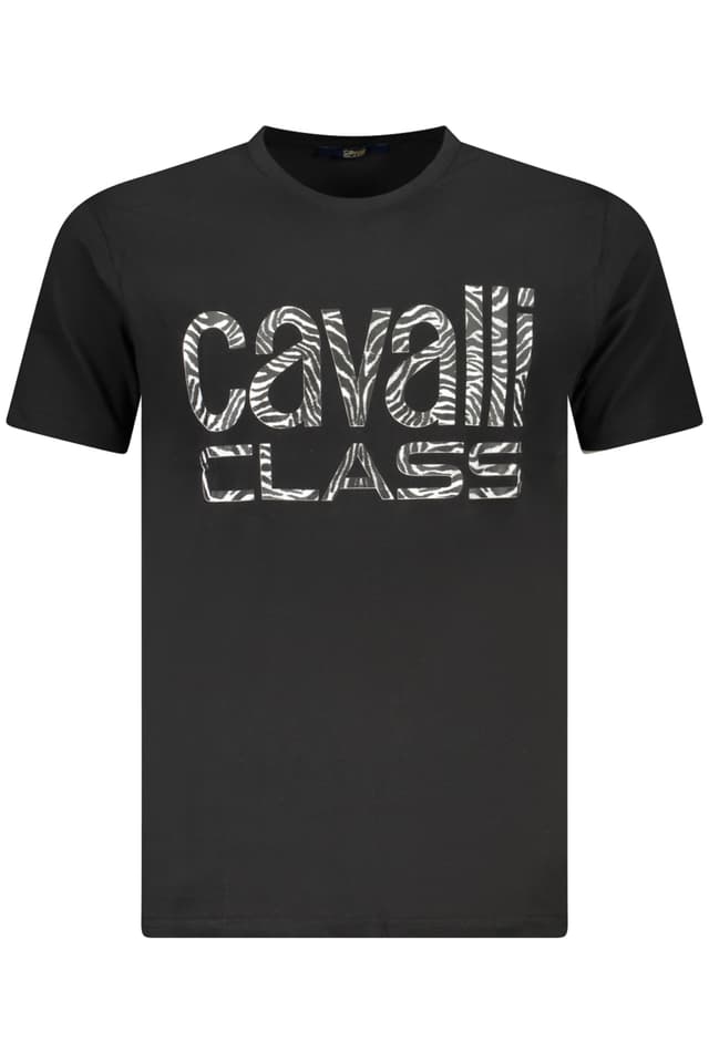МЪЖКА ТЕНИСКА С КЪС РЪКАВ CAVALLI CLASS ЧЕРНА