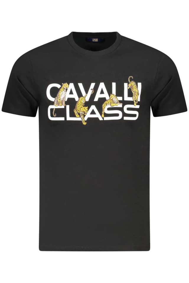 МЪЖКА ТЕНИСКА С КЪС РЪКАВ CAVALLI CLASS ЧЕРНА