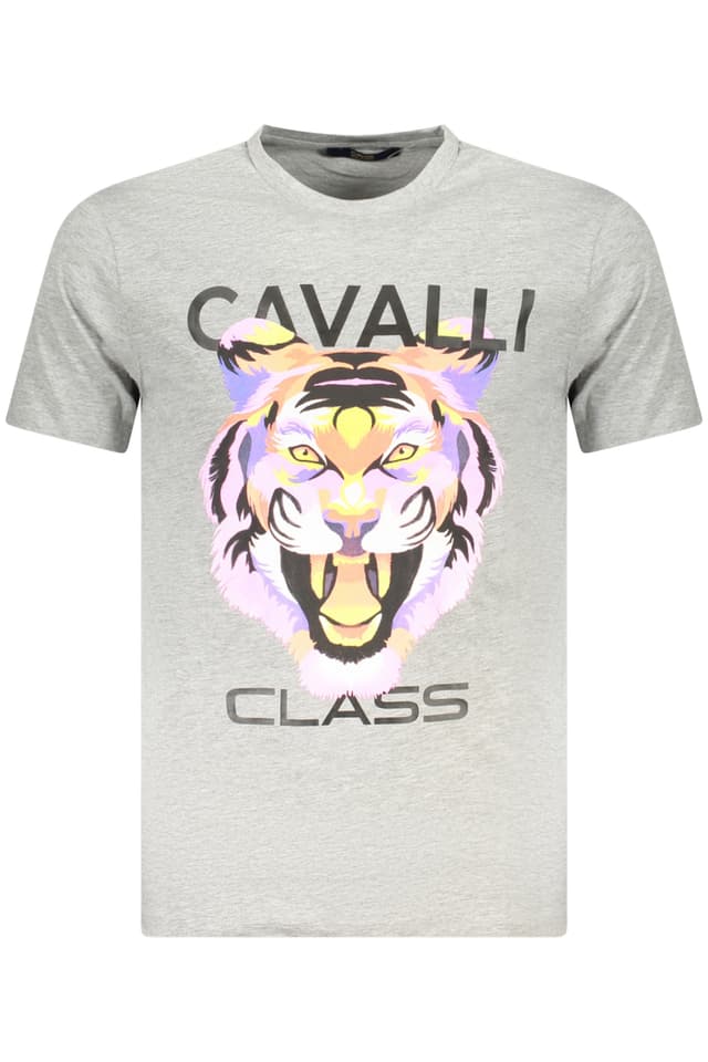 МЪЖКА ТЕНИСКА С КЪС РЪКАВ CAVALLI CLASS СИВА
