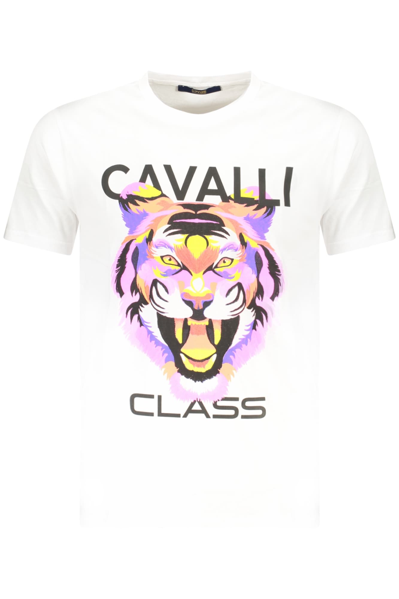 CAVALLI CLASS МЪЖКА ТЕНИСКА С КЪС РЪКАВ БЯЛА - CAVALLI CLASS