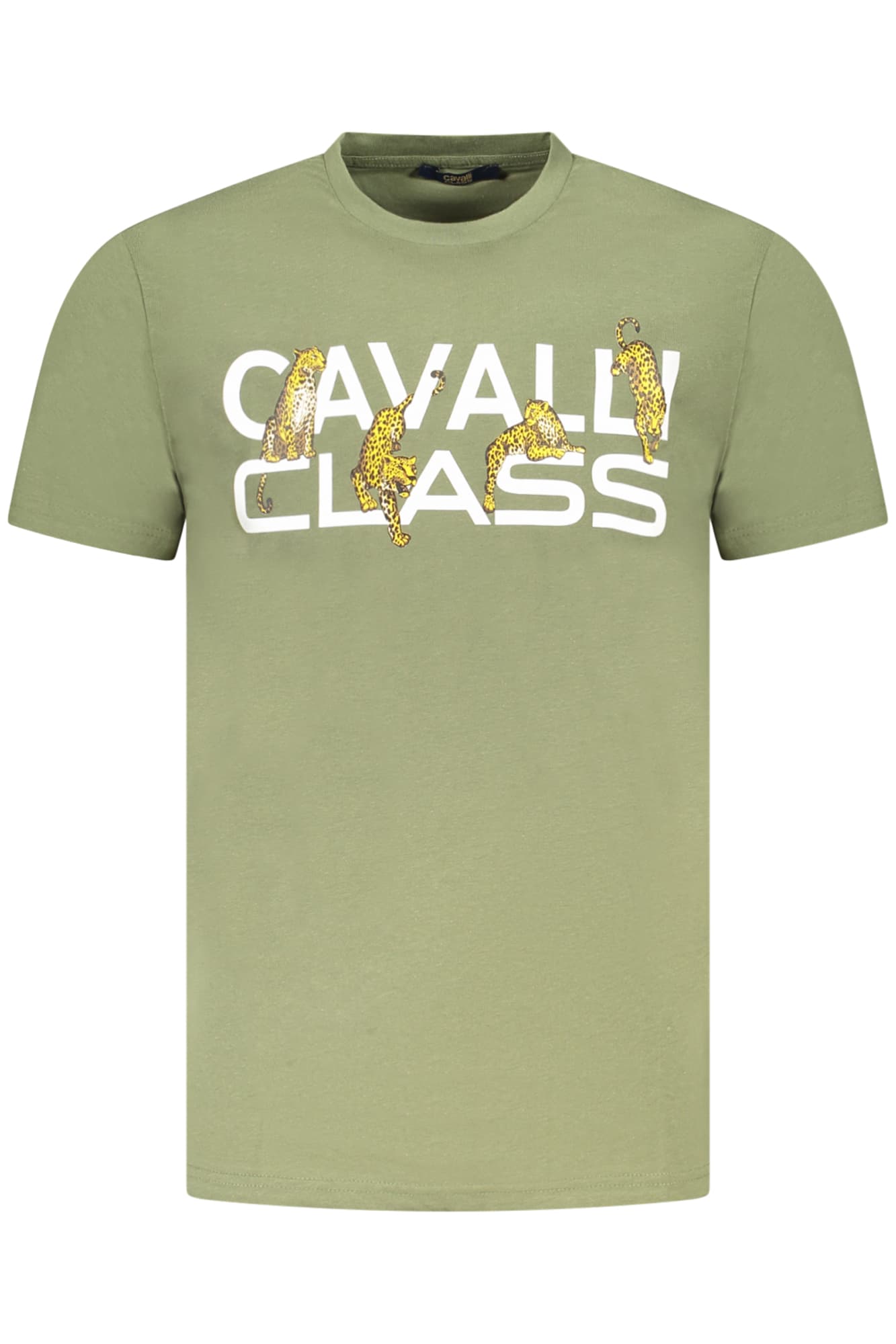 CAVALLI CLASS ТЕНИСКА С КЪС РЪКАВ МЪЖКА ЗЕЛЕНА - CAVALLI CLASS