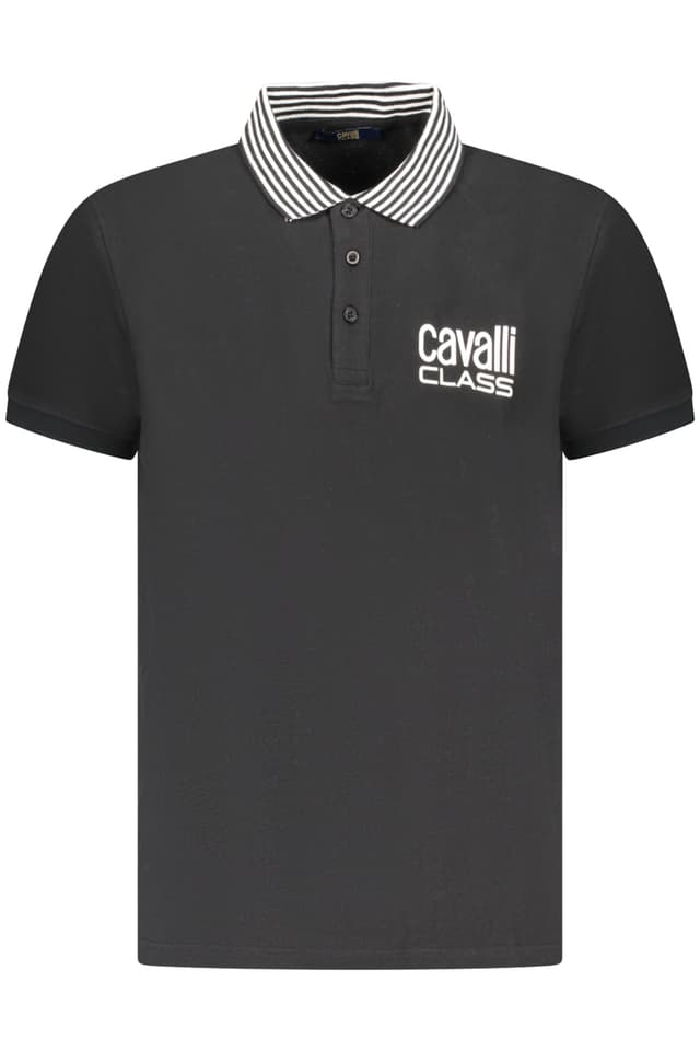 CAVALLI CLASS ПОЛО С КЪС РЪКАВ МЪЖЕ ЧЕРНО