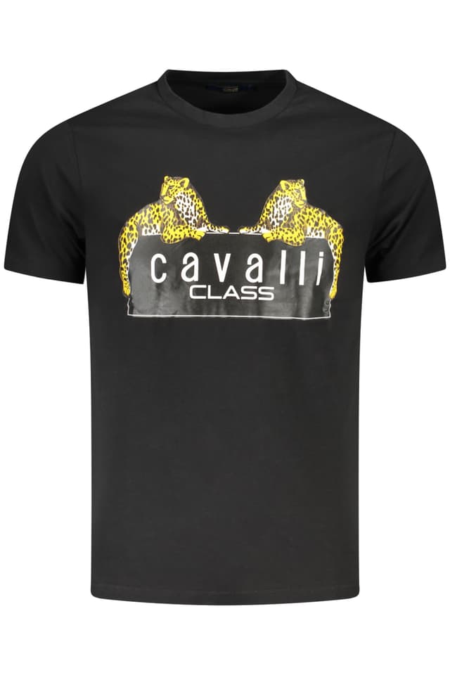 МЪЖКА ТЕНИСКА С КЪС РЪКАВ CAVALLI CLASS ЧЕРНА