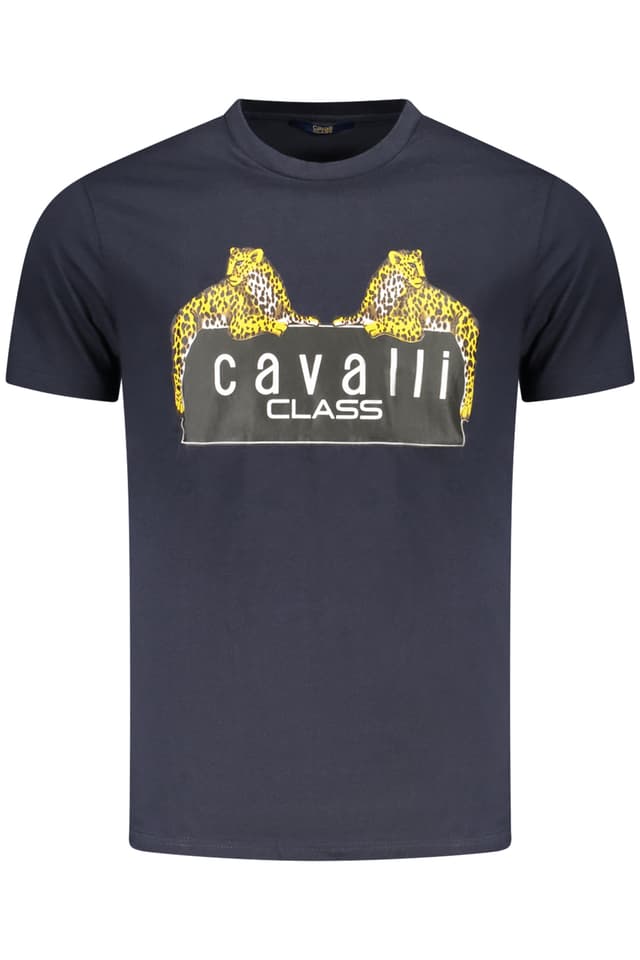МЪЖКА ТЕНИСКА С КЪС РЪКАВ CAVALLI CLASS СИНЯ