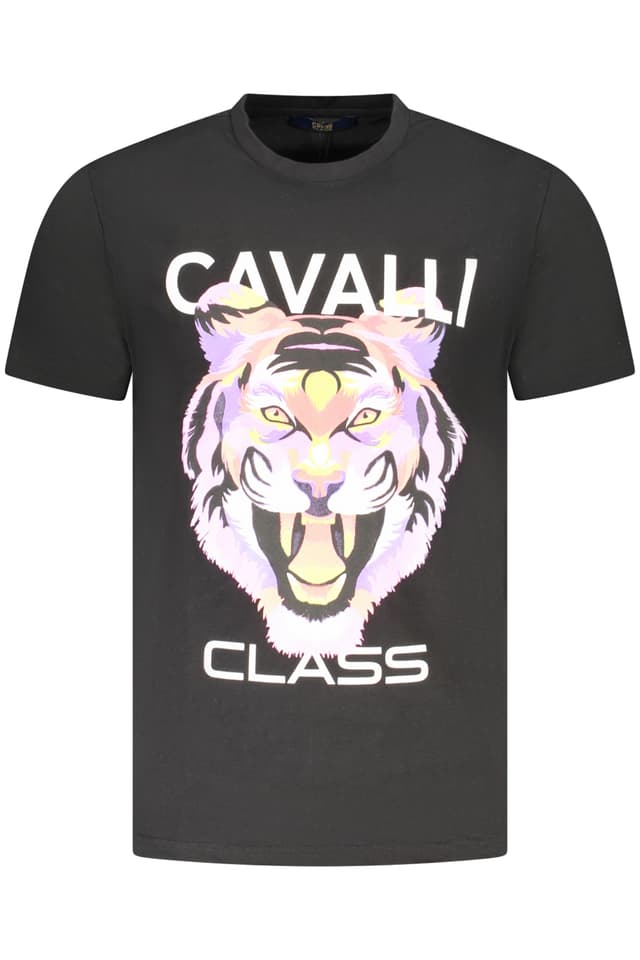 МЪЖКА ТЕНИСКА С КЪС РЪКАВ CAVALLI CLASS ЧЕРНА