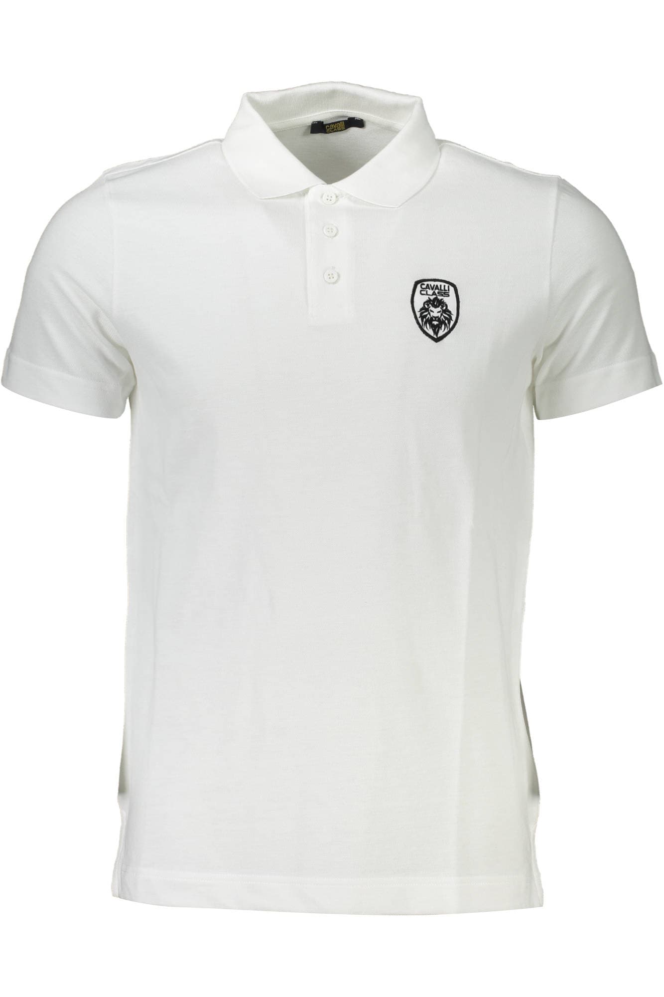 Мъжка поло тениска с къс ръкав CAVALLI CLASS, бяла - CAVALLI CLASS