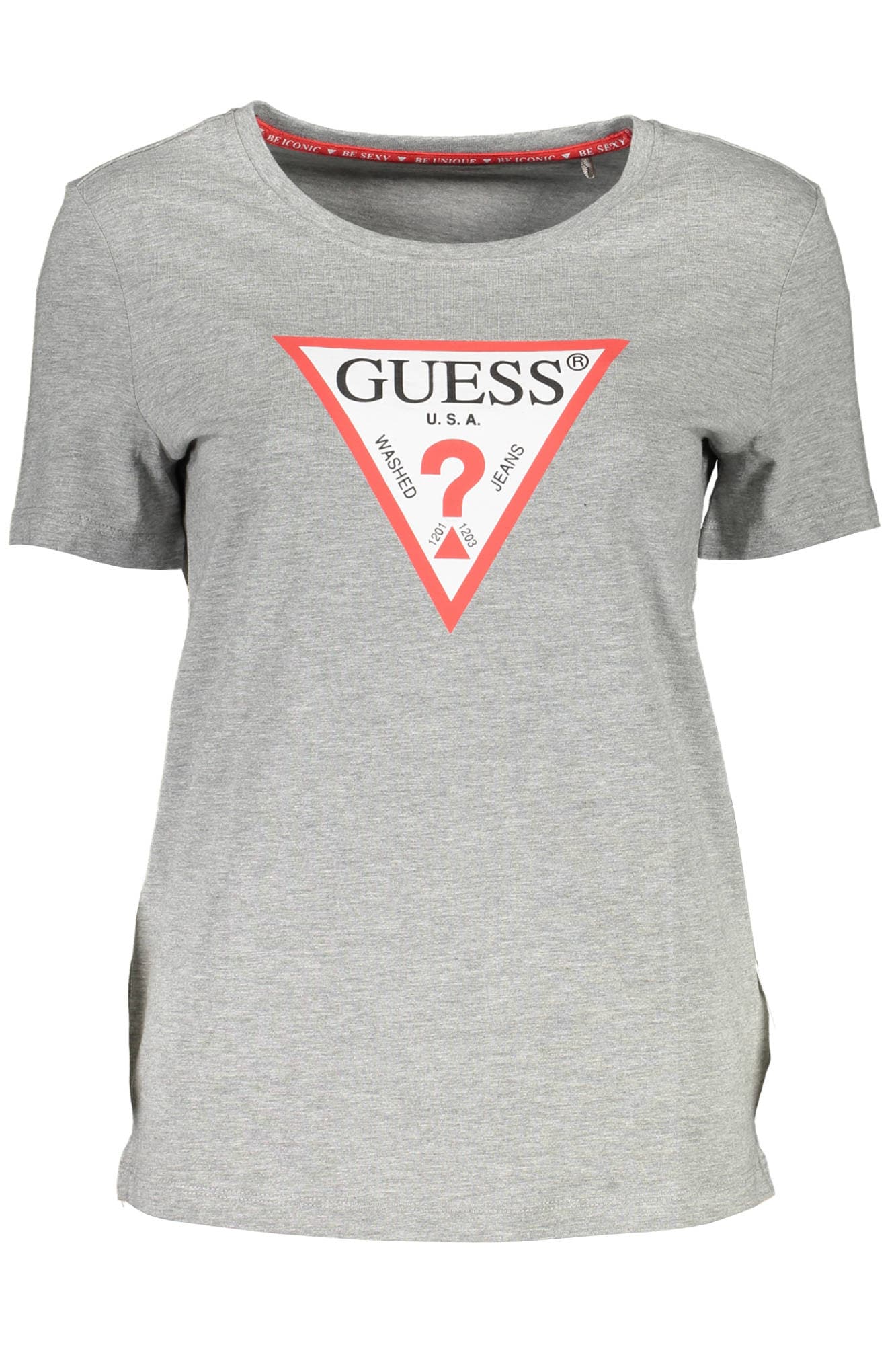 Дамска тениска с къс ръкав GUESS JEANS, сива - GUESS JEANS