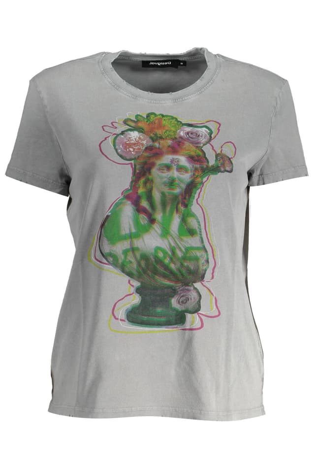 DESIGUAL ДАМСКА ТЕНИСКА С КЪС РЪКАВ, СИВА