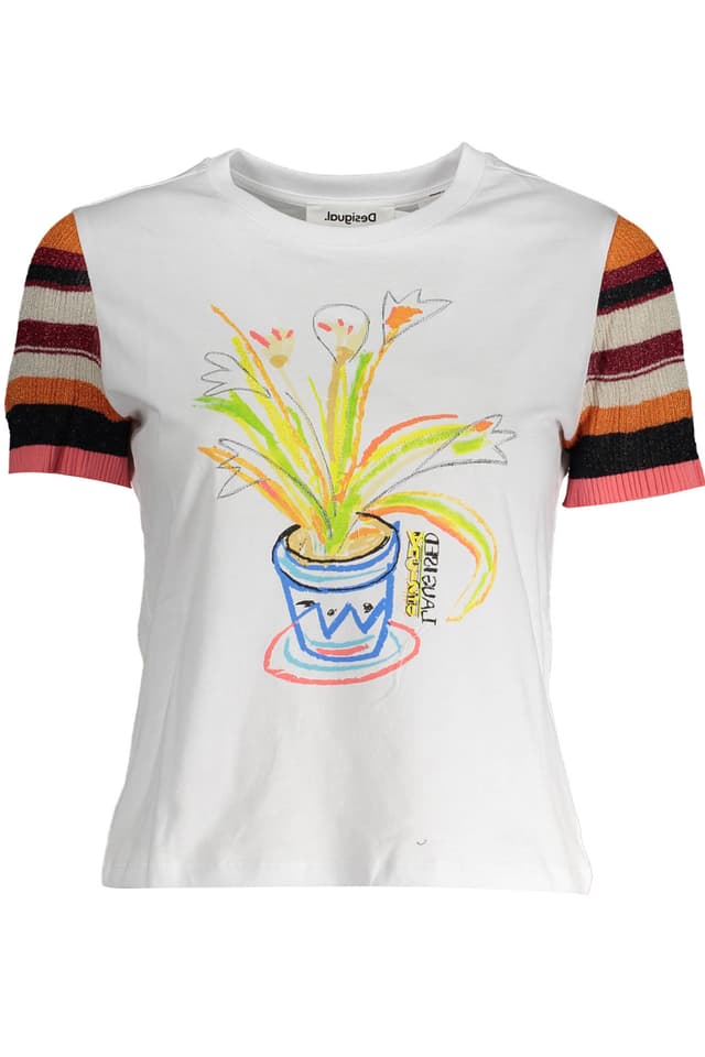 DESIGUAL ДАМСКА ТЕНИСКА С КЪС РЪКАВ, БЯЛА