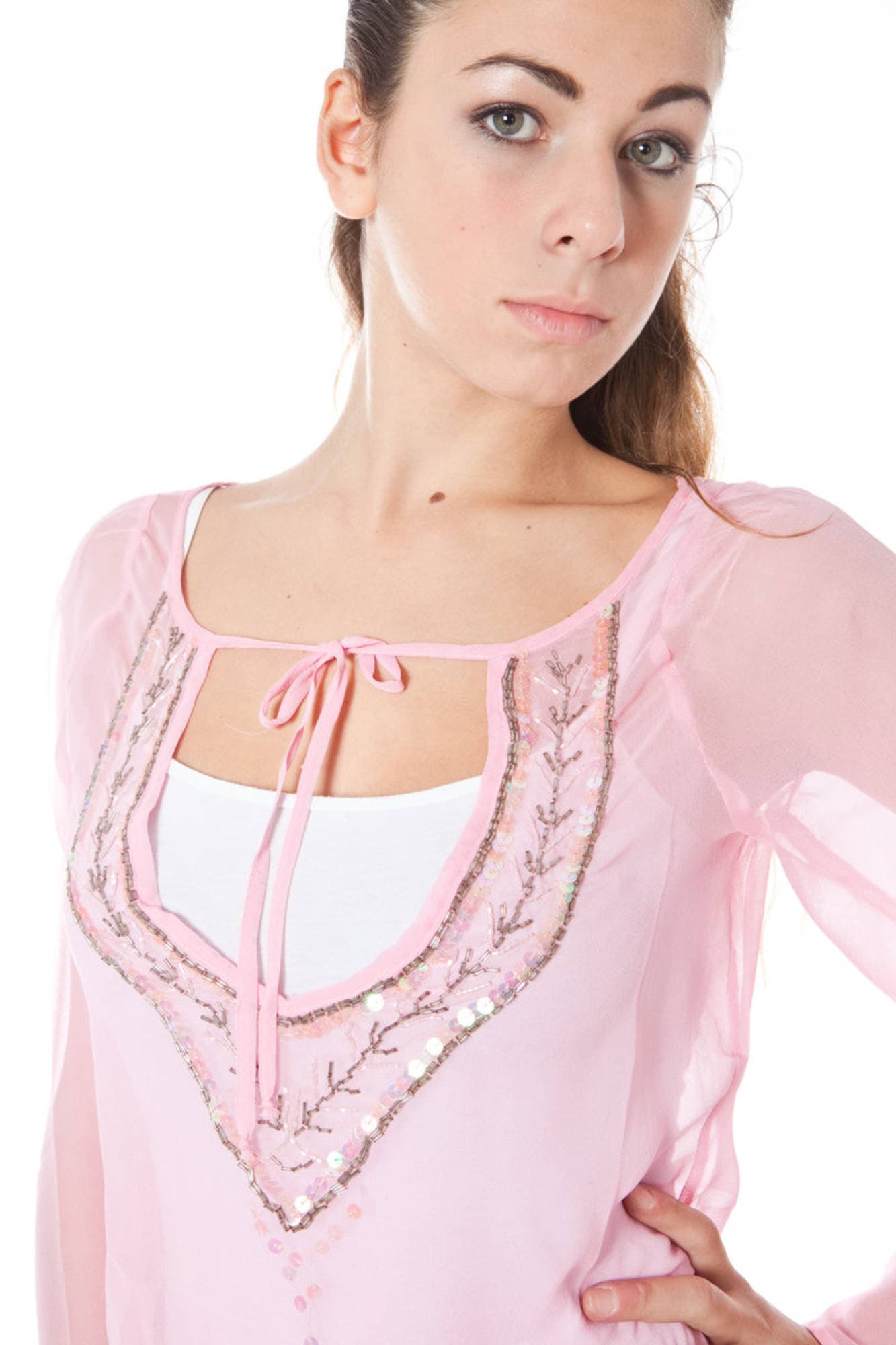 Дамска тениска с дълъг ръкав PHARD, розова - PHARD