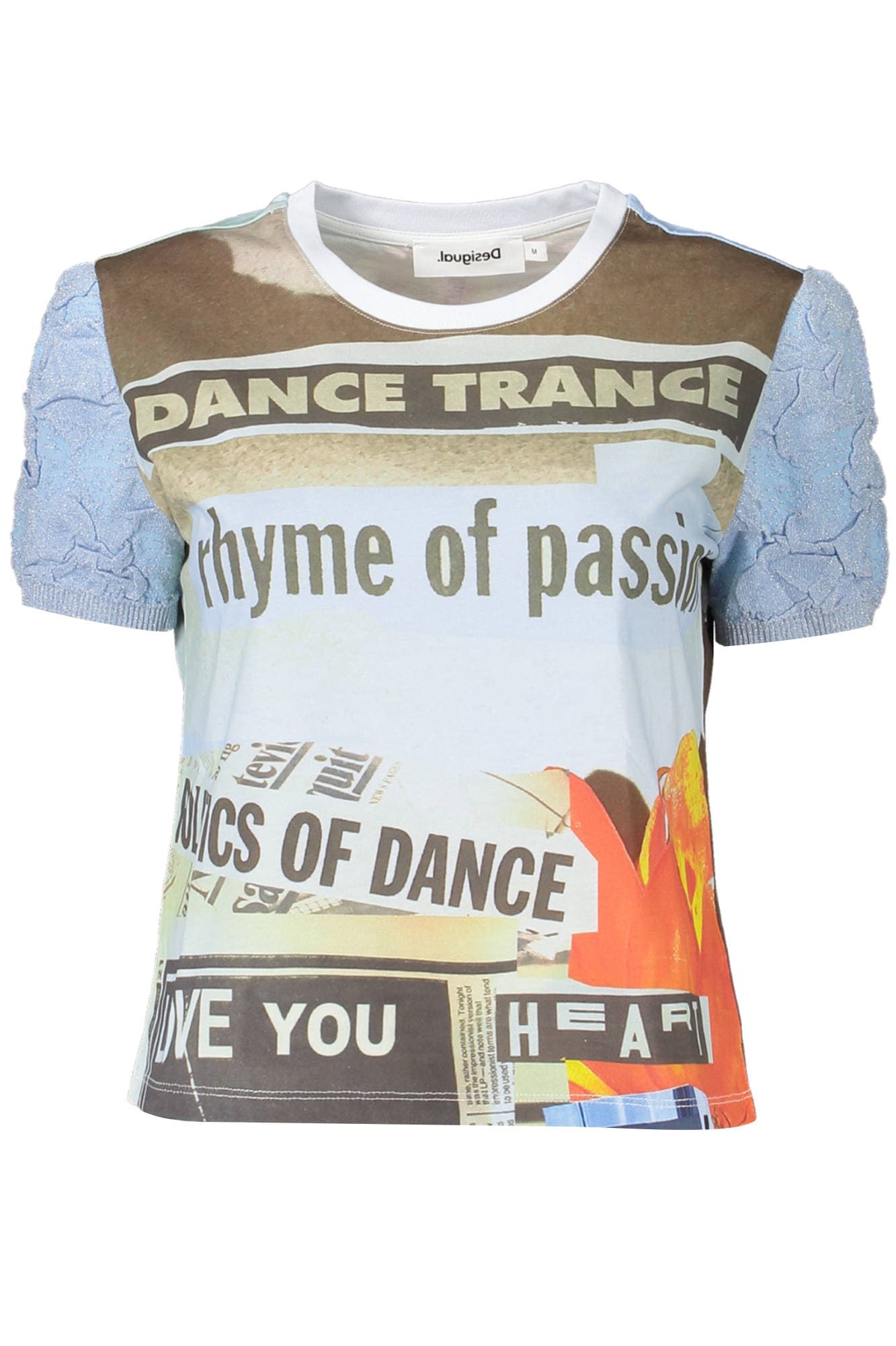 DESIGUAL ДАМСКА ТЕНИСКА С КЪС РЪКАВ, СИНЯ - DESIGUAL