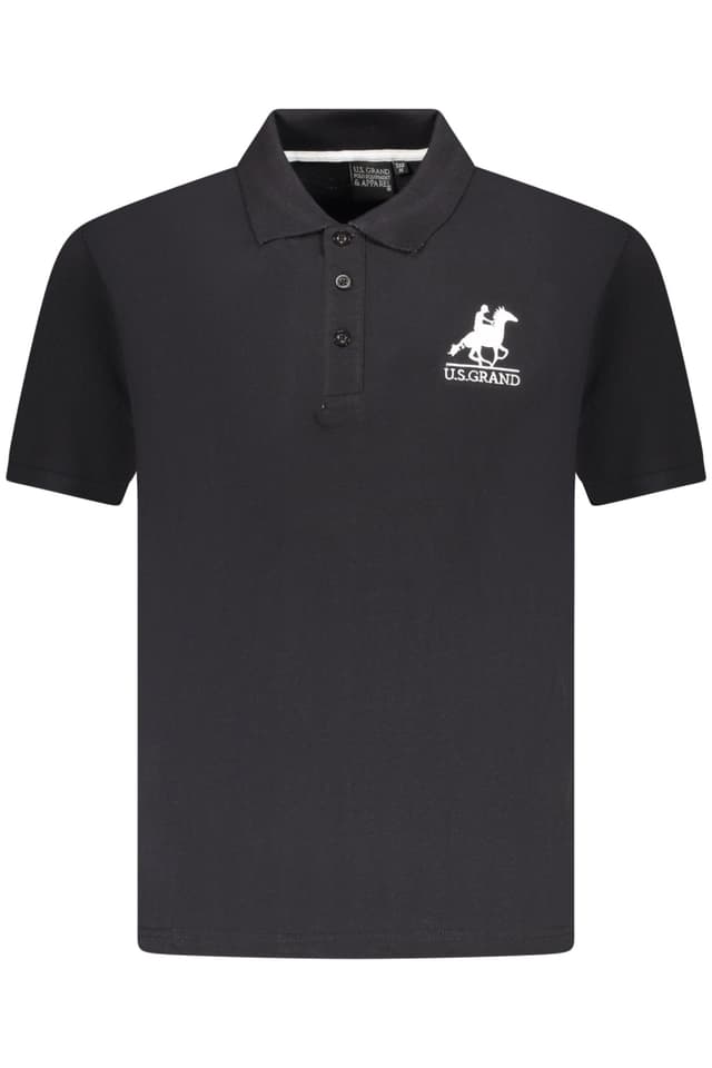 Мъжка тениска US GRAND POLO с къс ръкав, черна
