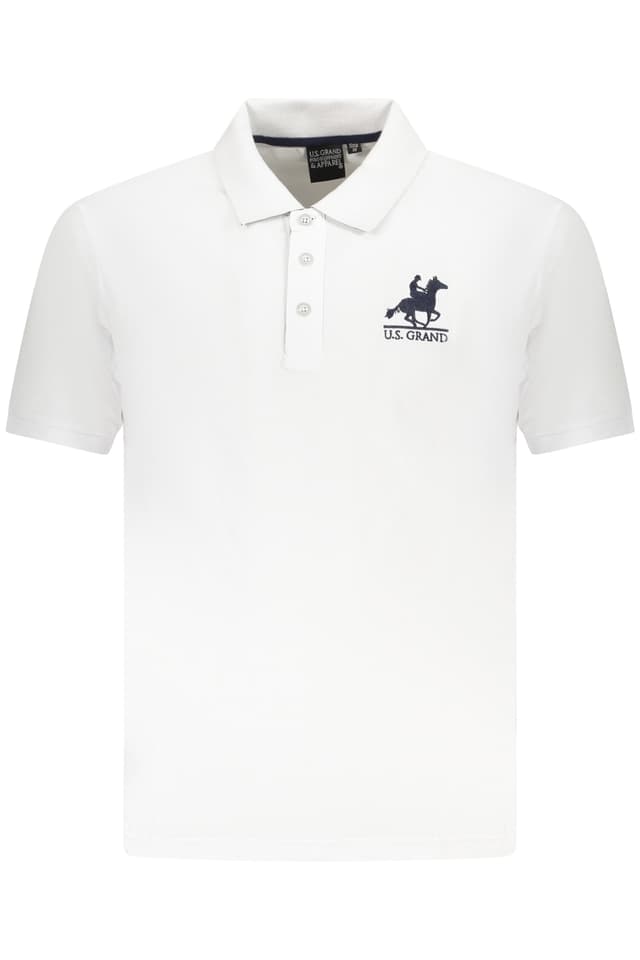 Мъжка тениска US GRAND POLO с къс ръкав, бяла