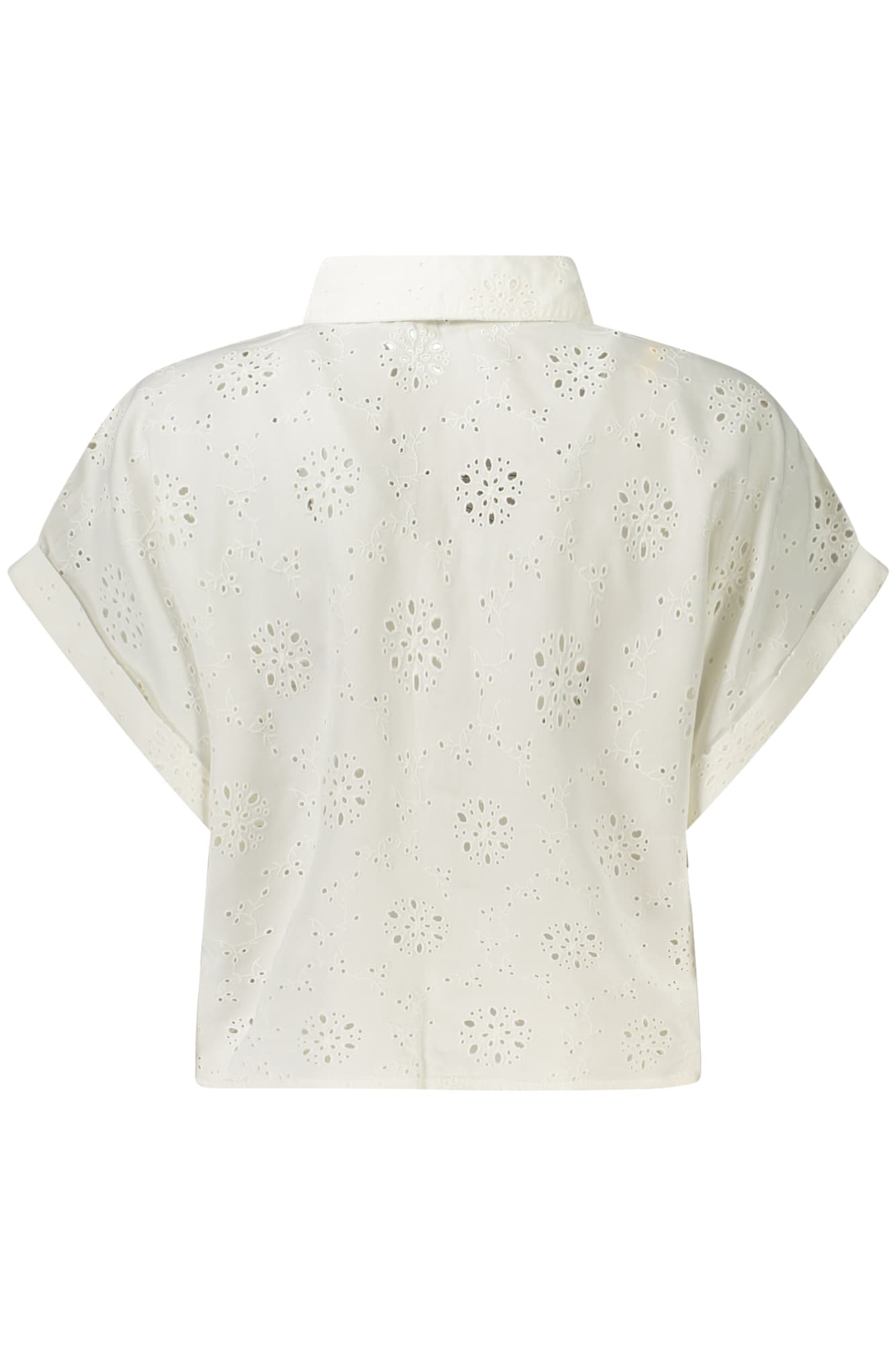 Дамска риза с къс ръкав GUESS JEANS, бяла - GUESS JEANS