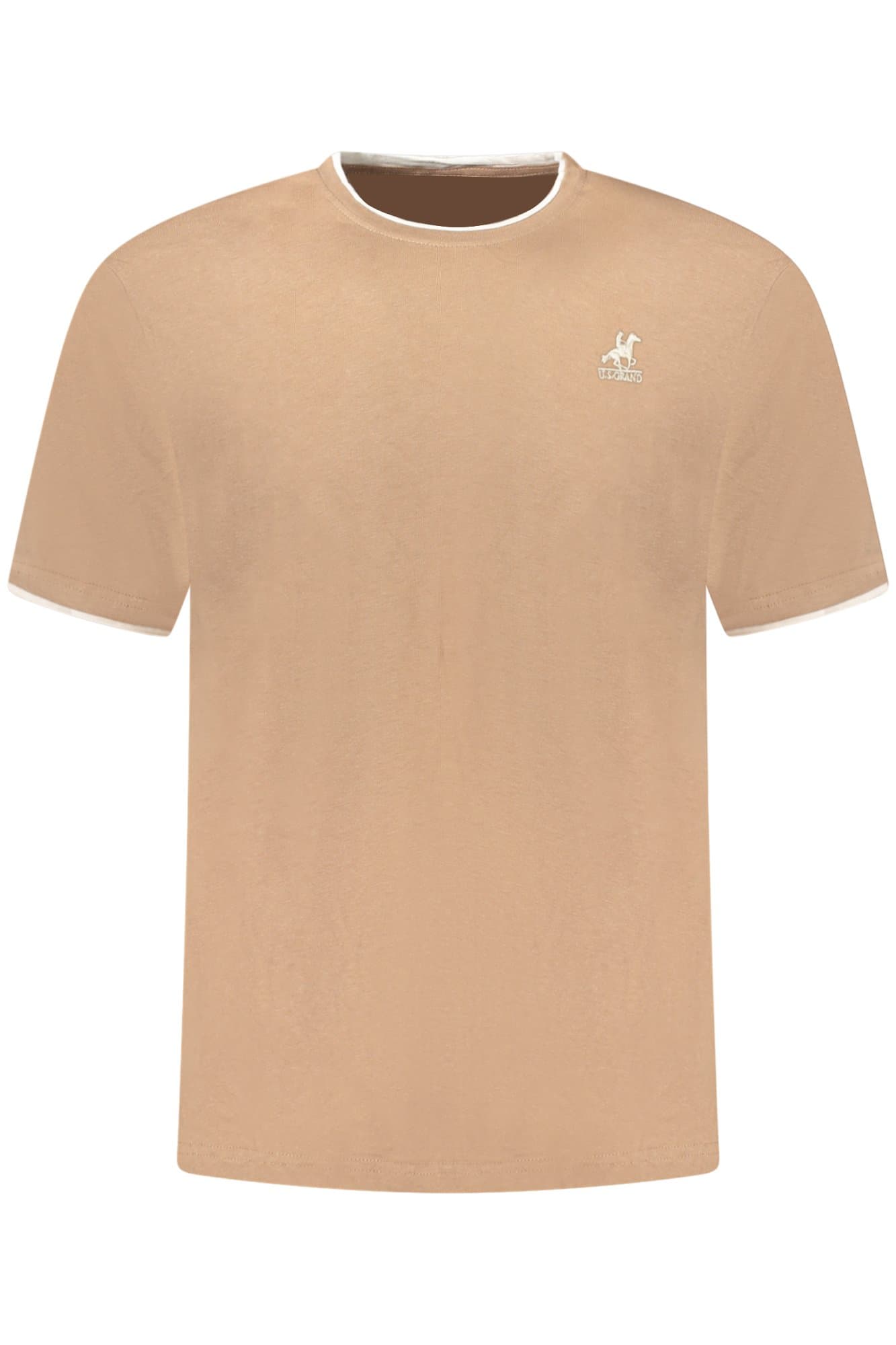 МЪЖКА ТЕНИСКА С КЪС РЪКАВ US GRAND, КАФЯВА - U.S. GRAND