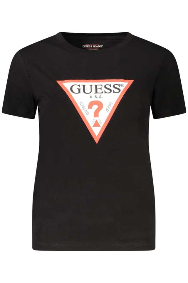 Дамска тениска с къс ръкав GUESS, черна