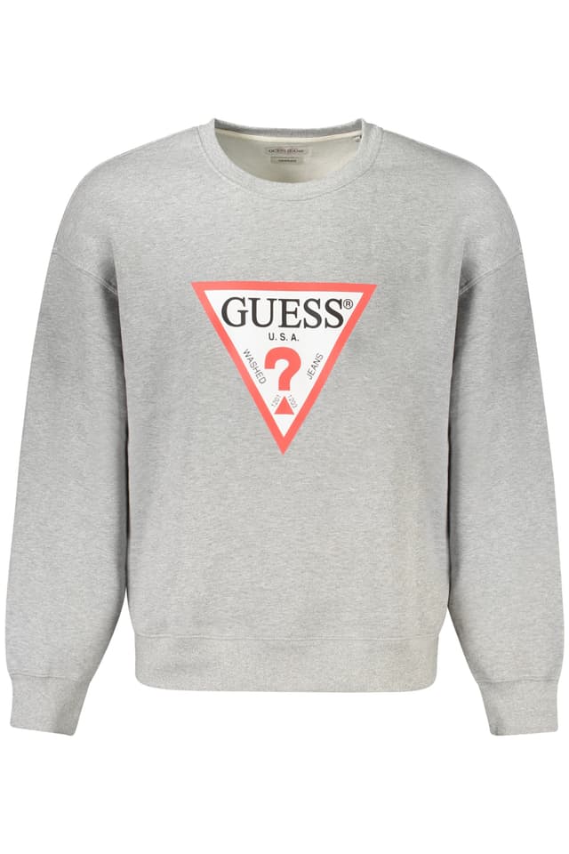 Мъжки суитшърт GUESS JEANS без цип, сив