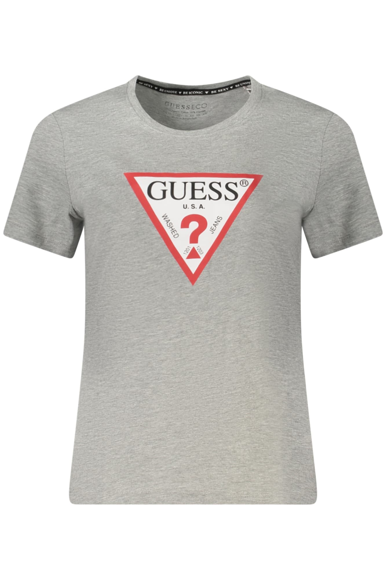 Дамска тениска с къс ръкав GUESS JEANS, сива - GUESS JEANS