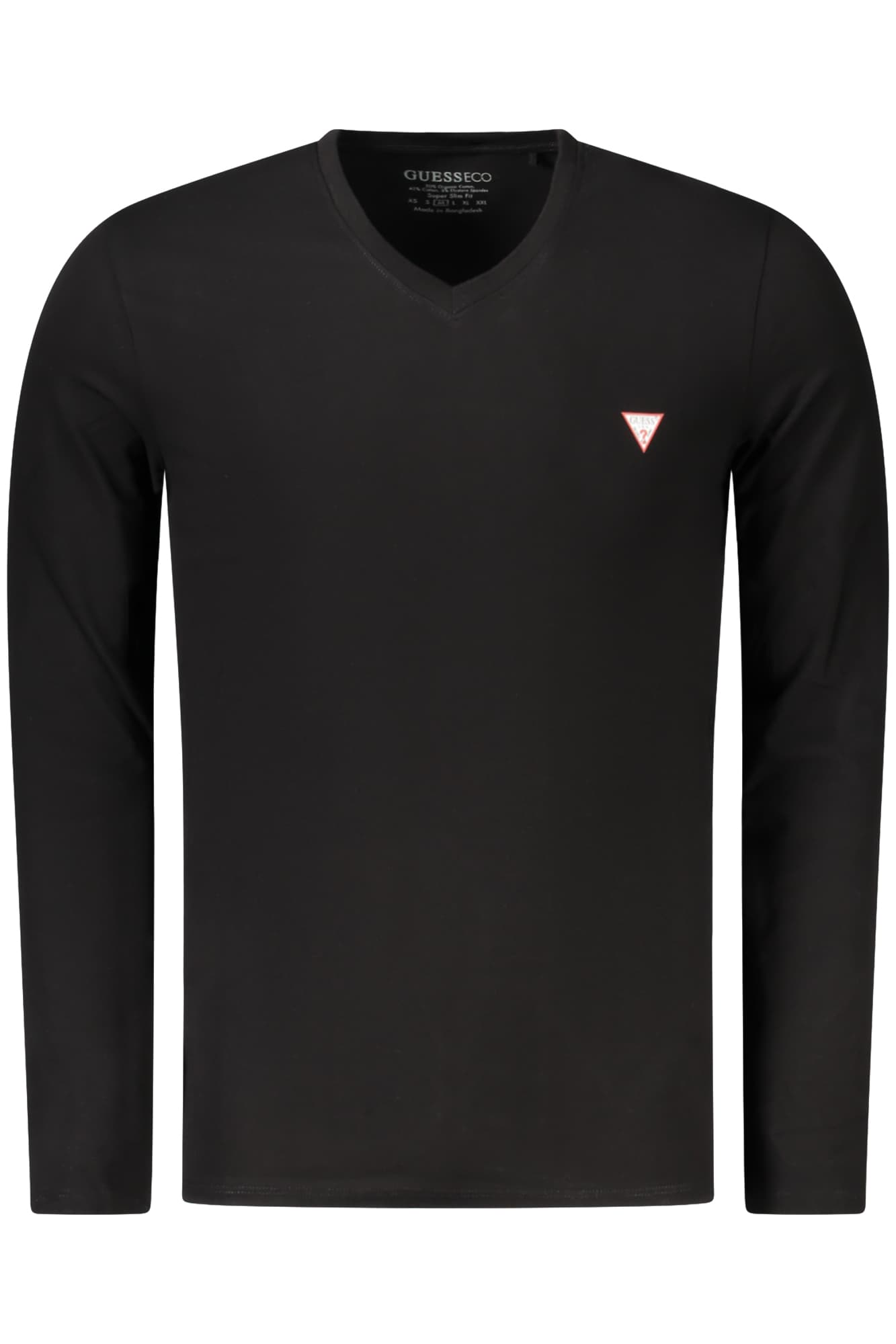 Мъжка тениска с дълъг ръкав GUESS JEANS, черна - GUESS JEANS