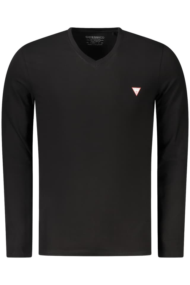 Мъжка тениска с дълъг ръкав GUESS JEANS, черна