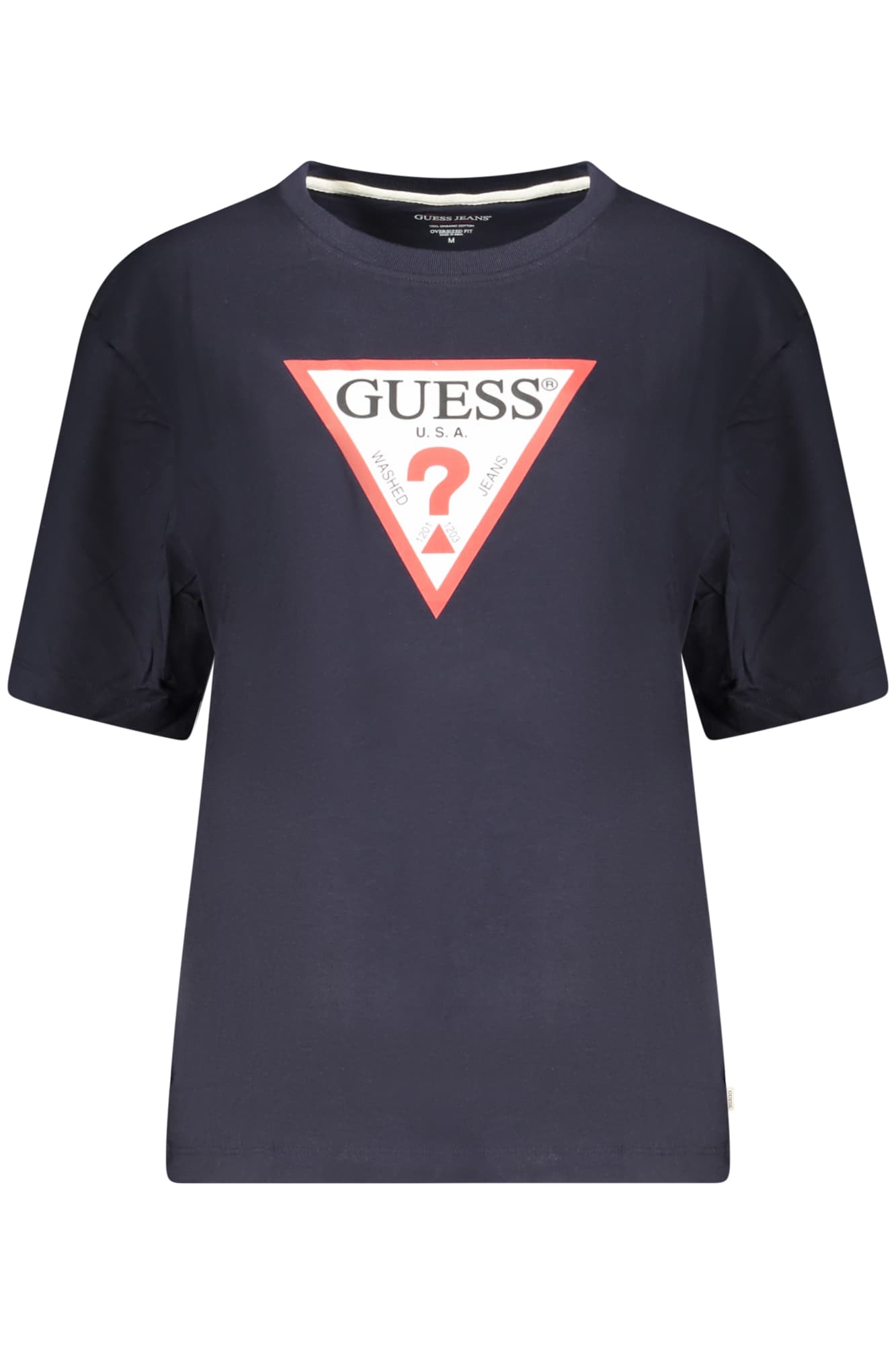 ДАМСКА ТЕНИСКА С КЪС РЪКАВ GUESS JEANS, СИНЯ - GUESS JEANS