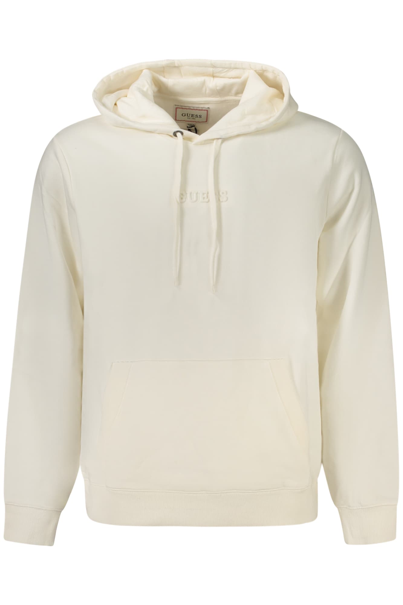 Мъжки суитшърт GUESS JEANS без цип, бял - GUESS JEANS