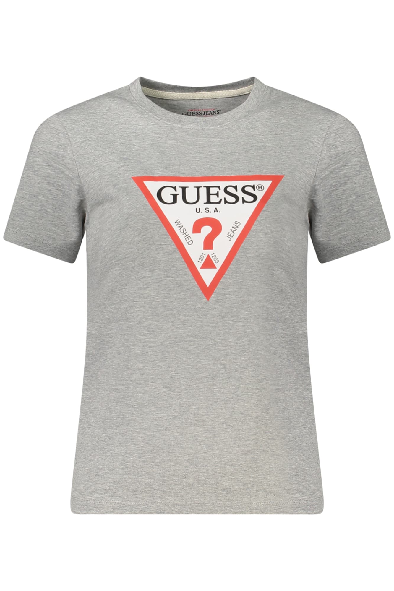 Дамска тениска с къс ръкав GUESS JEANS, сива - GUESS JEANS