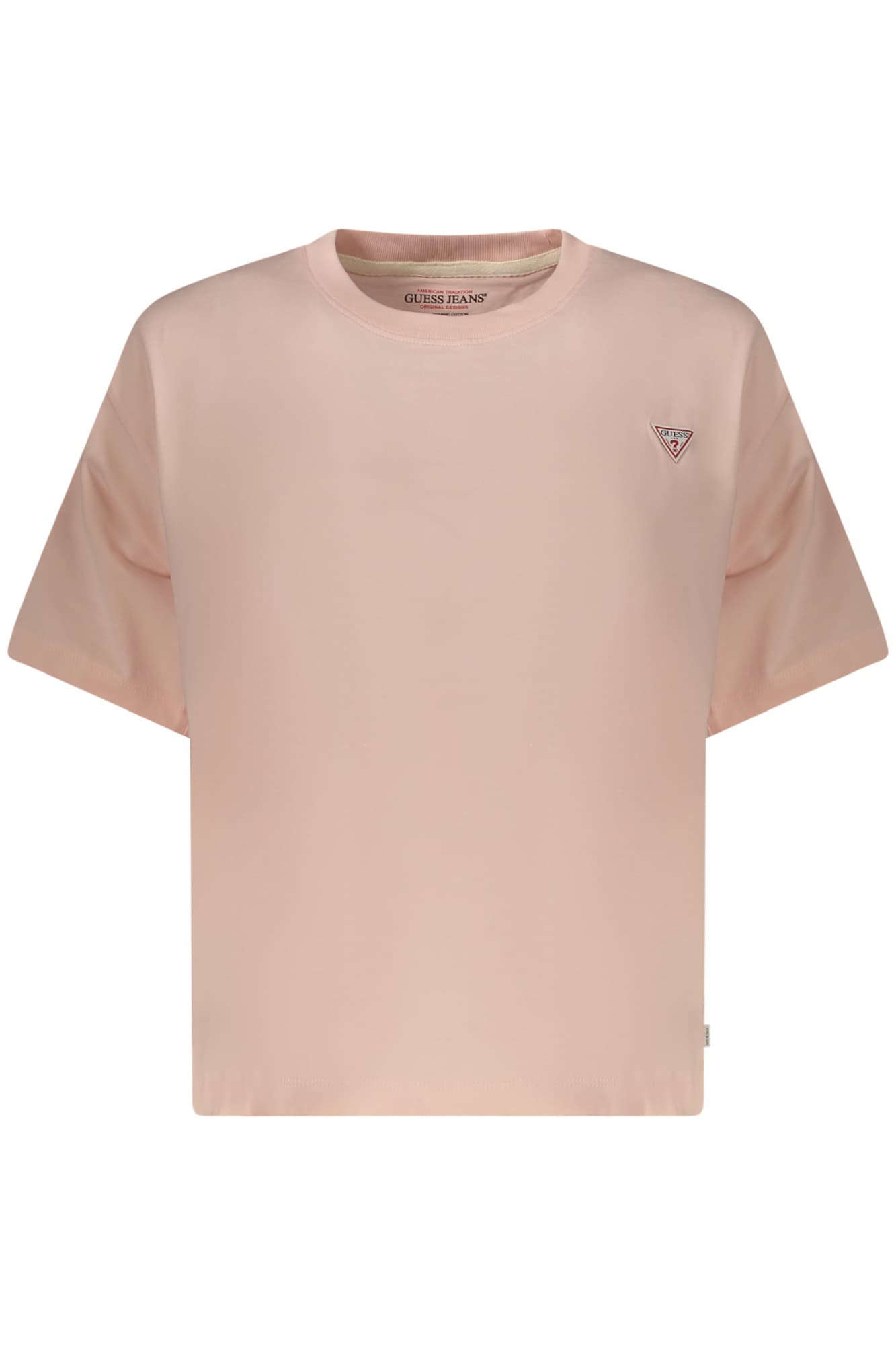 Дамска тениска с къс ръкав GUESS JEANS, розова - GUESS JEANS