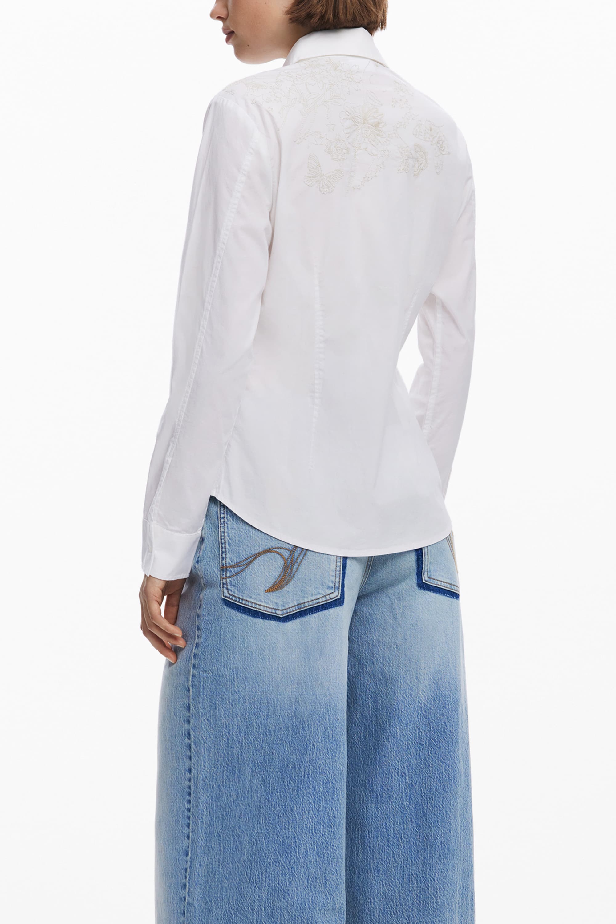 DESIGUAL ДАМСКА РИЗА С ДЪЛЪГ РЪКАВ, БЯЛА - DESIGUAL