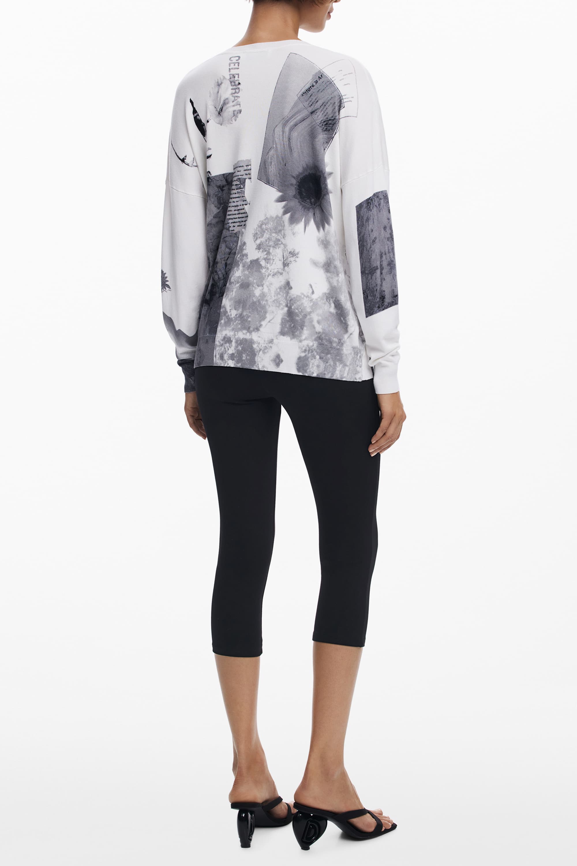 DESIGUAL ДАМСКИ БЯЛ ПУЛОВЕР - DESIGUAL