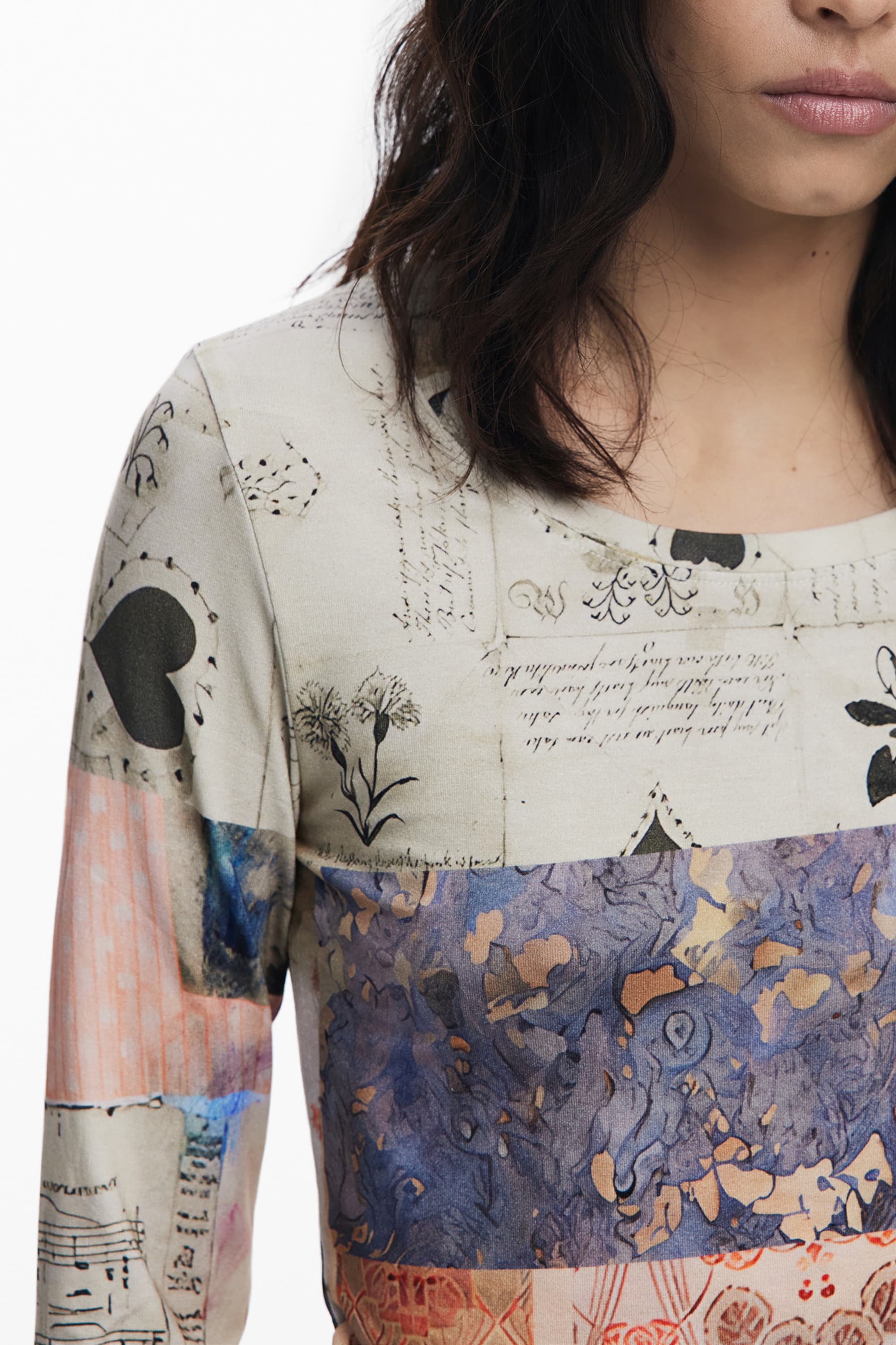 DESIGUAL ДАМСКА ТЕНИСКА С ДЪЛЪГ РЪКАВ, БЕЖОВА - DESIGUAL