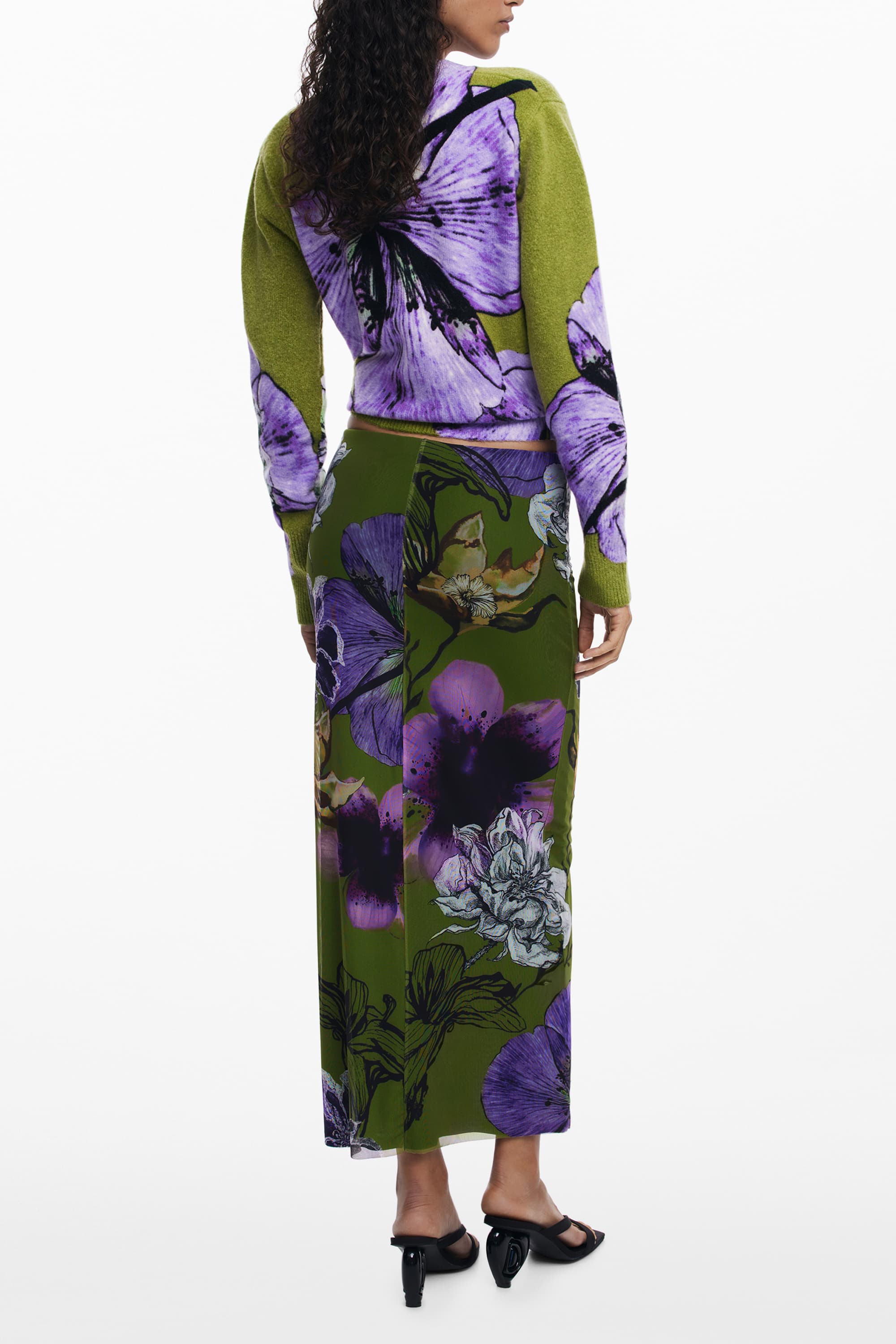 Дълга зелена пола за жени DESIGUAL - DESIGUAL