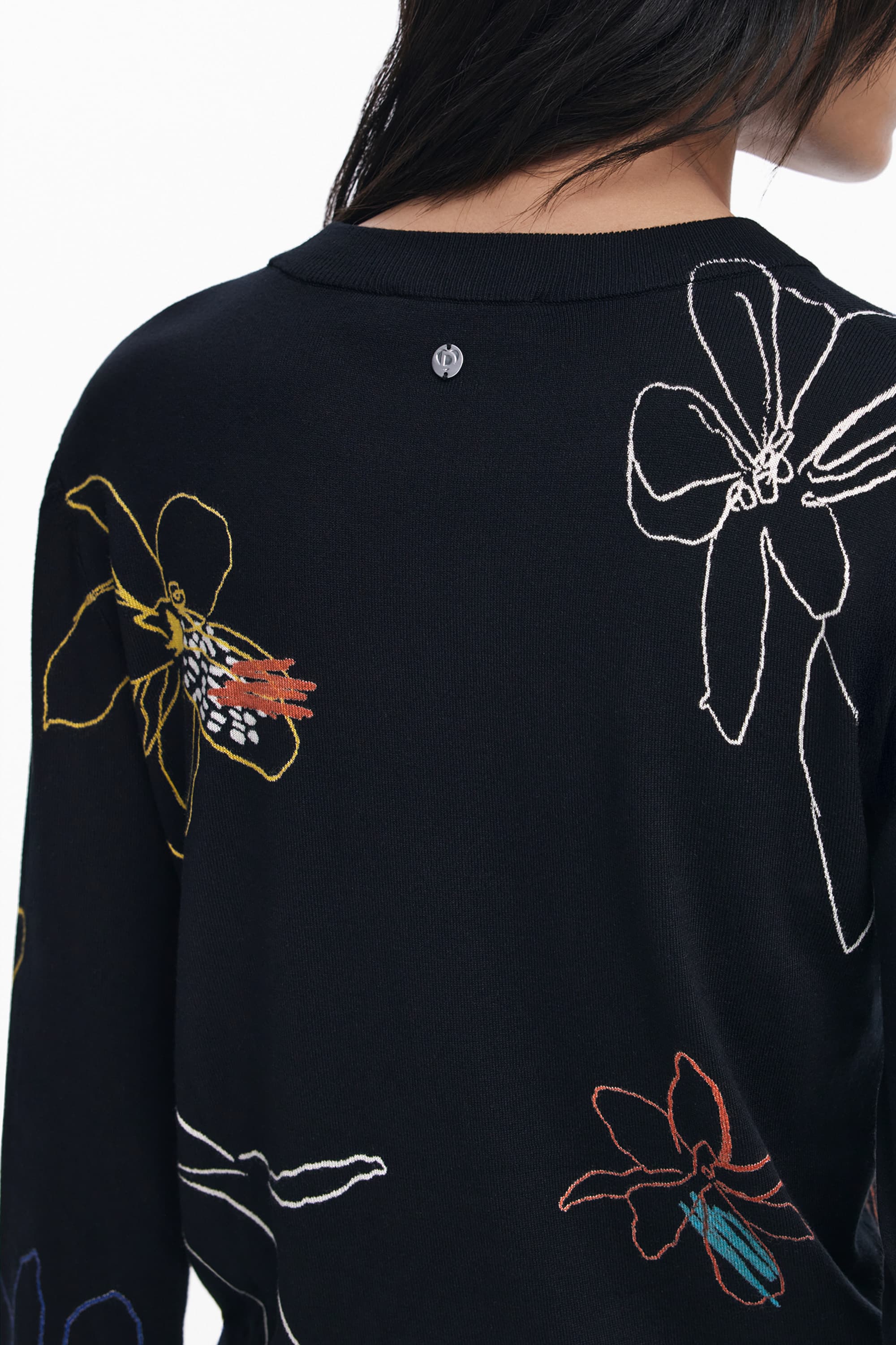 DESIGUAL ДАМСКИ ЧЕРЕН ПУЛОВЕР - DESIGUAL