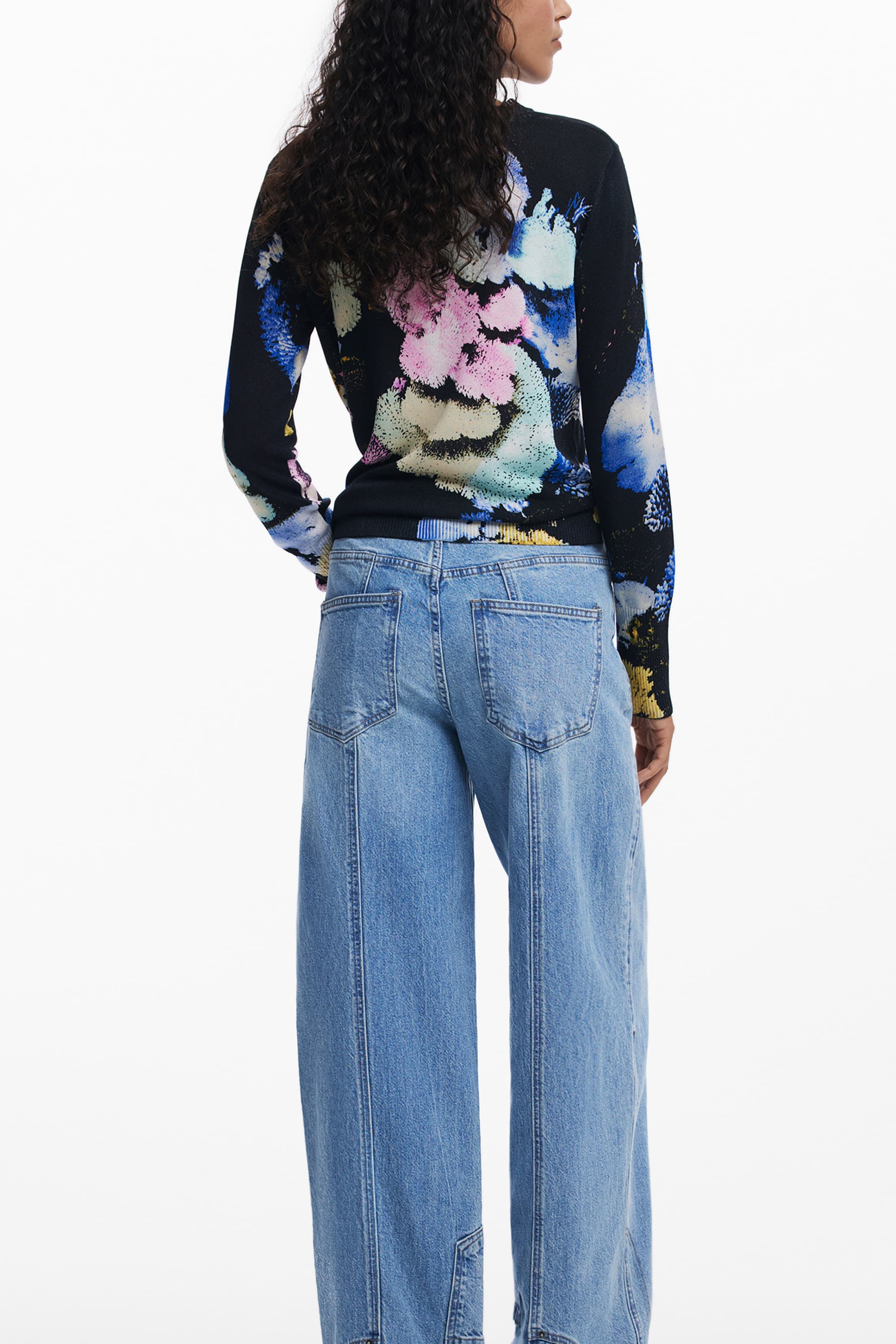 DESIGUAL ДАМСКИ ЧЕРЕН ПУЛОВЕР - DESIGUAL